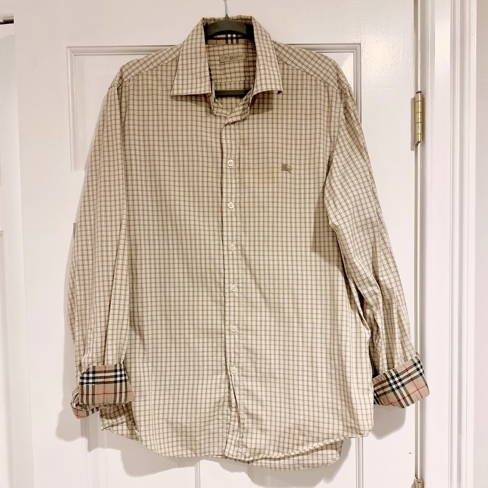 Authentic Men’s Burberry Button Down Collared Shi… - image 1